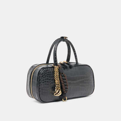 Dolce Vita Flyn Black Croco Stella Handbag