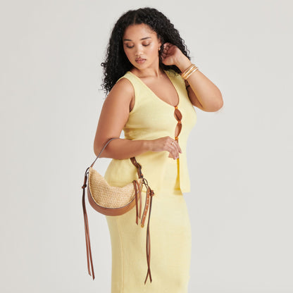 Dolce Vita MONACO SHOULDER BAG NATURAL RAFFIA