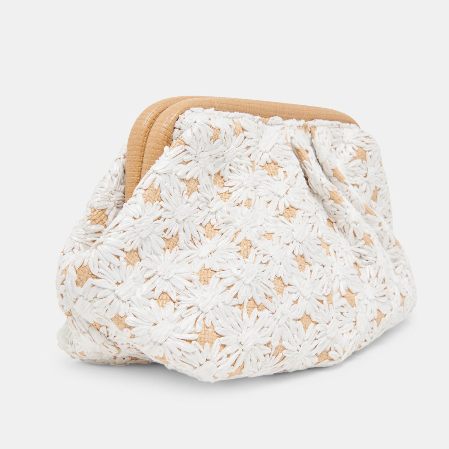 Dolce Vita FIORE CLUTCH EMBROIDERED NATURAL RAFFIA