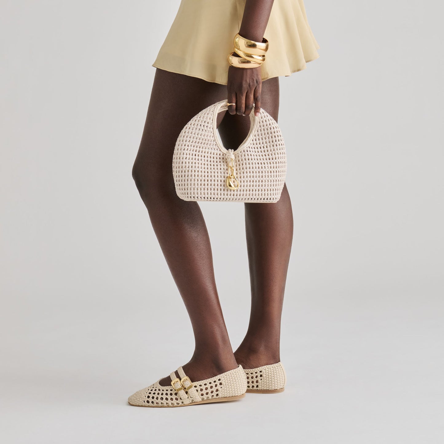 Dolce Vita Dahlia Ivory Stella Woven Handbag