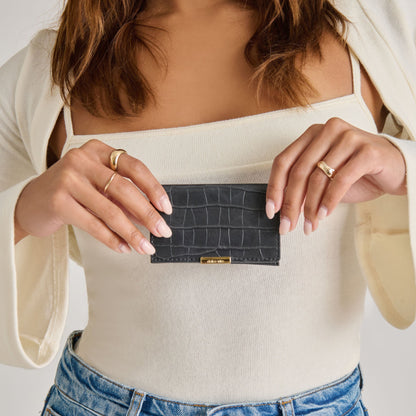 Dolce Vita Mini-Me Grey Croco Stella Wallet