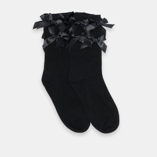 Dolce Vita Mulit Bow Black Crew Socks