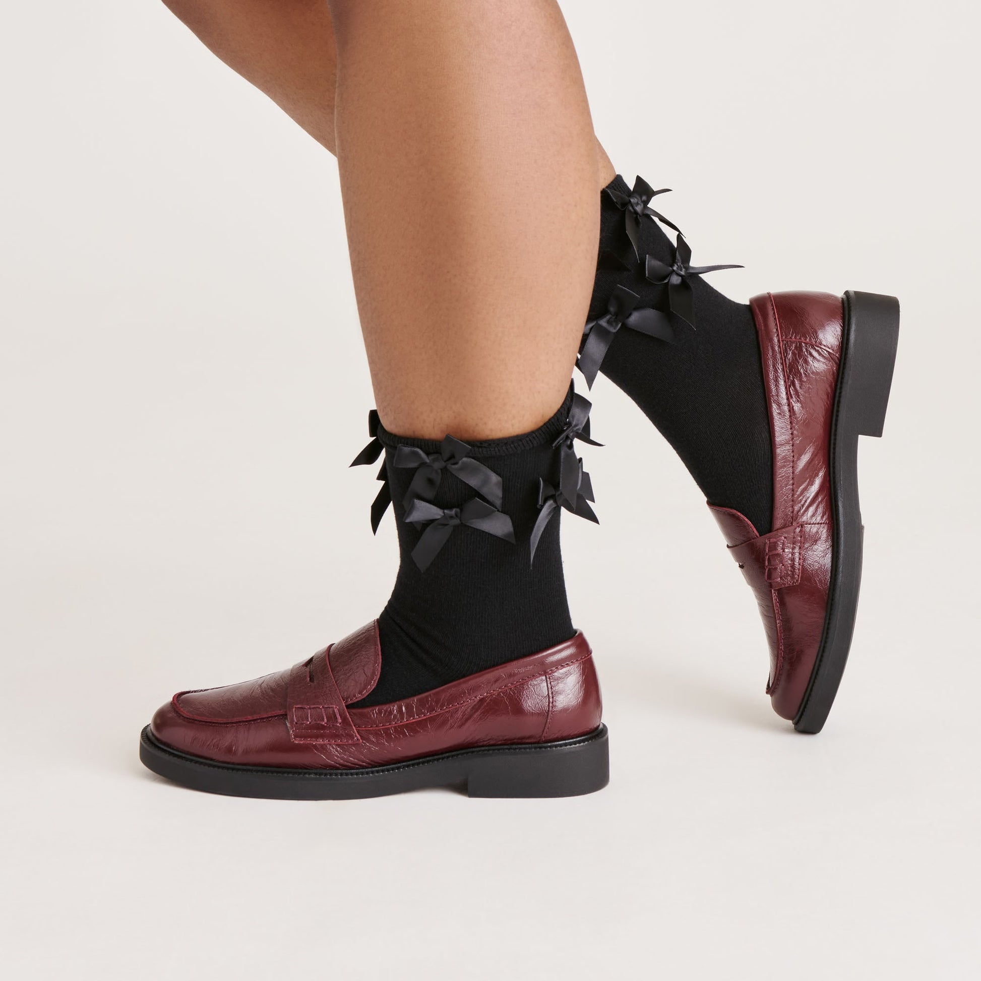 Dolce Vita Mulit Bow Black Crew Socks