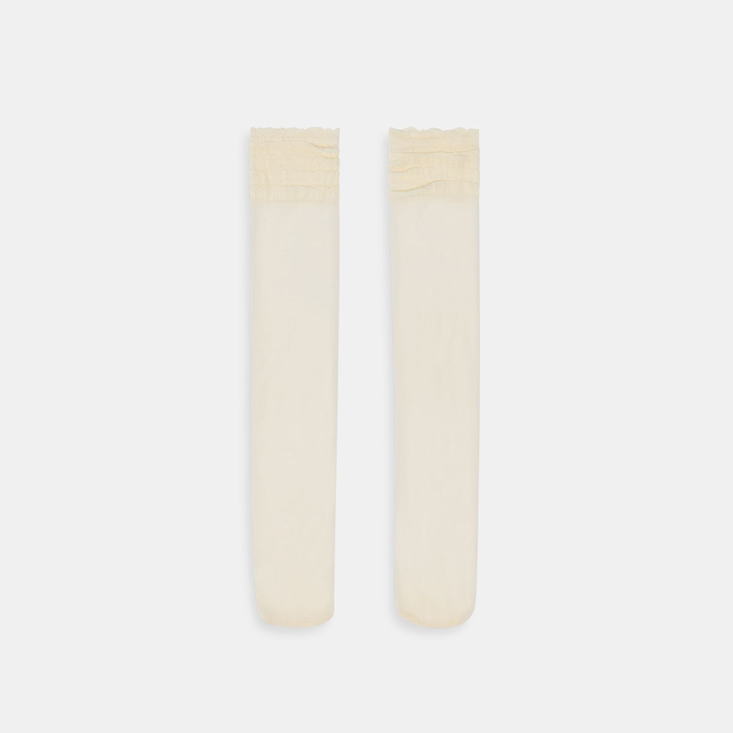 Dolce Vita Ruffle Ivory Sheer Knee High Socks
