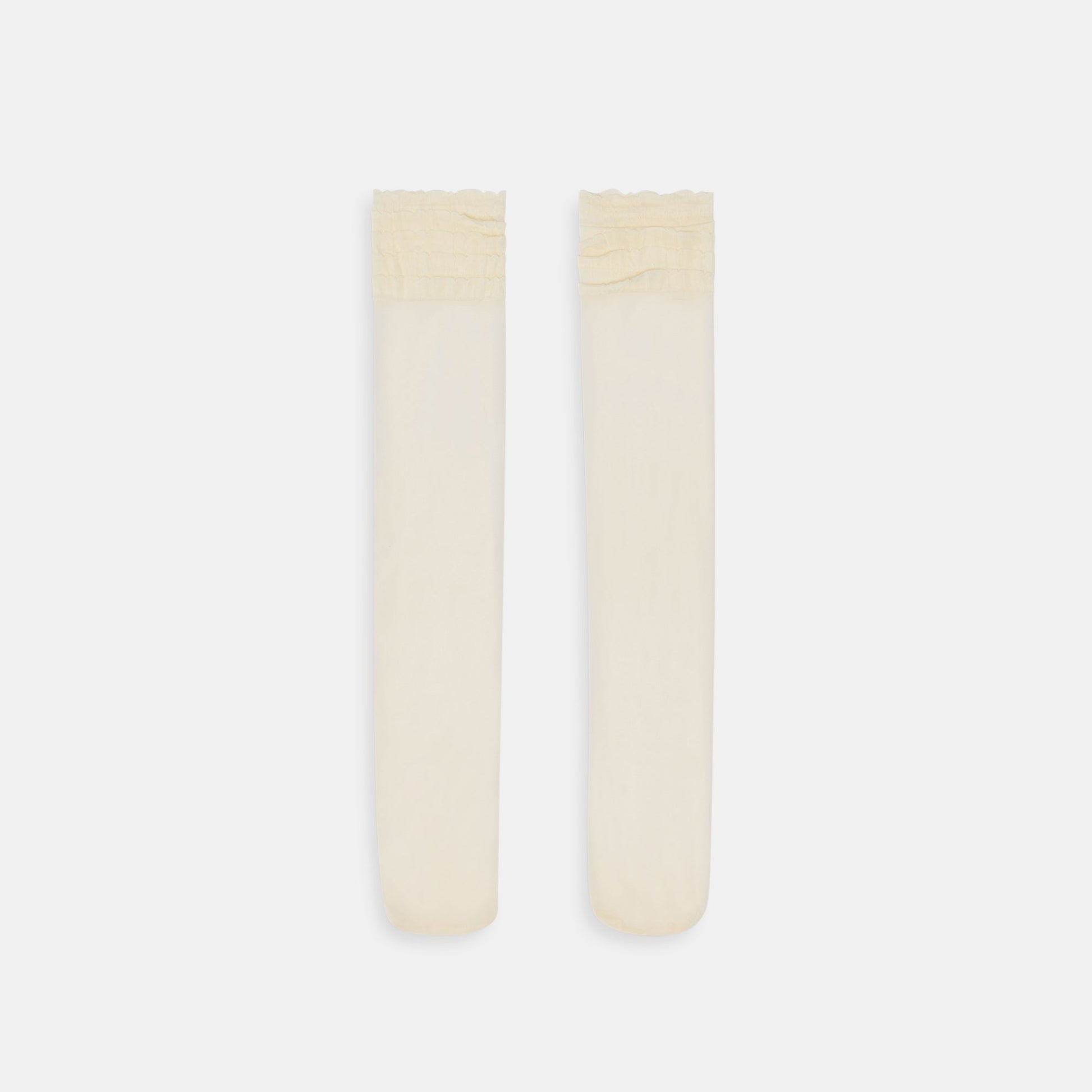 Dolce Vita Ruffle Ivory Sheer Knee High Socks