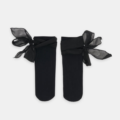 Dolce Vita Tie Bow Black Anklet Socks