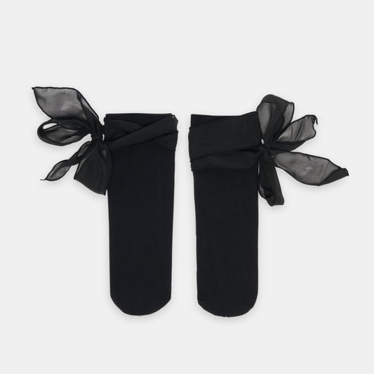 Dolce Vita Tie Bow Black Anklet Socks