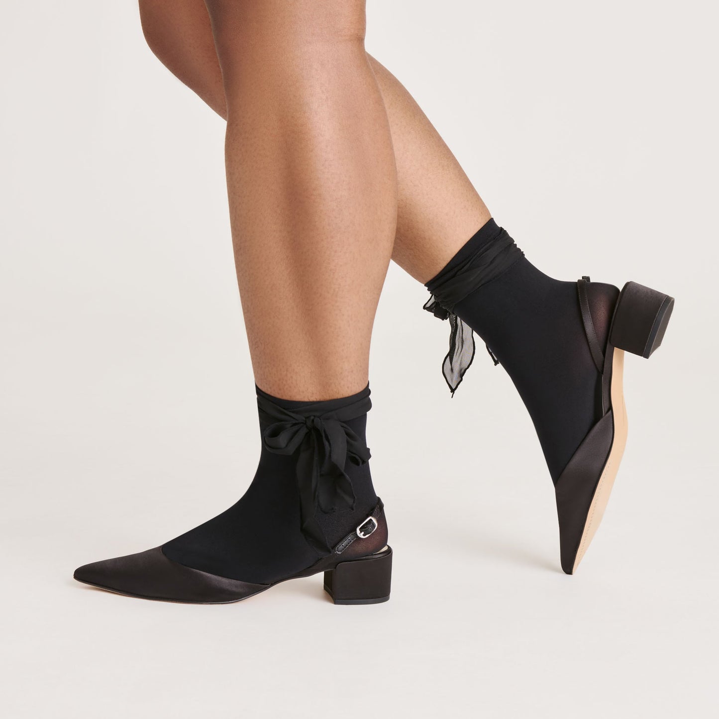 Dolce Vita Tie Bow Black Anklet Socks