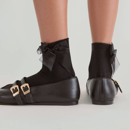 Dolce Vita Bow Black Anklet Socks