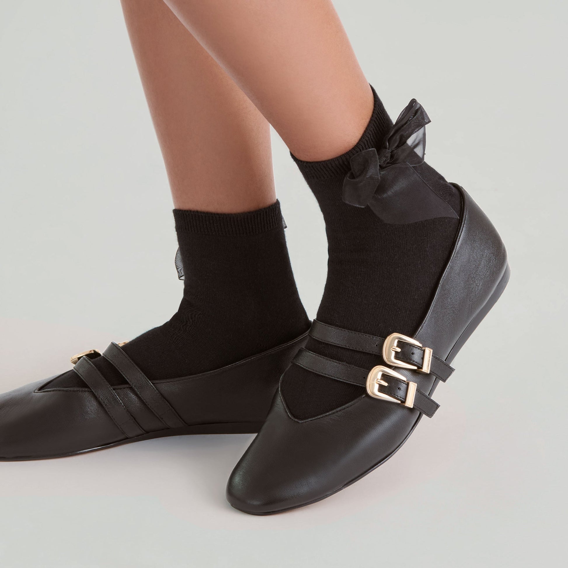 Dolce Vita Bow Black Anklet Socks