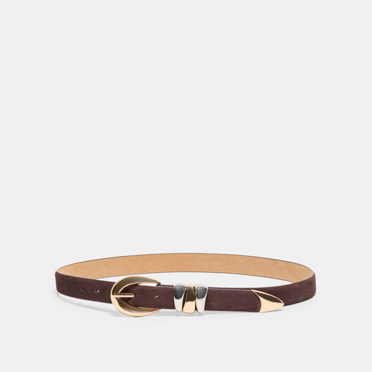 Dolce Vita Mixed Metal Mahogany Buckle Belt