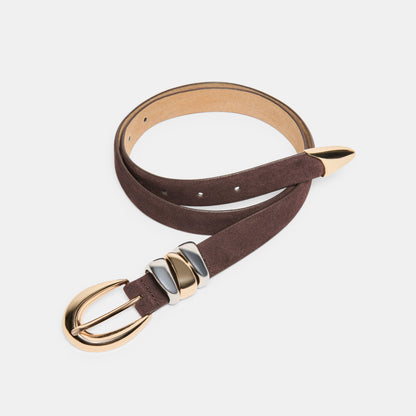 Dolce Vita Mixed Metal Mahogany Buckle Belt