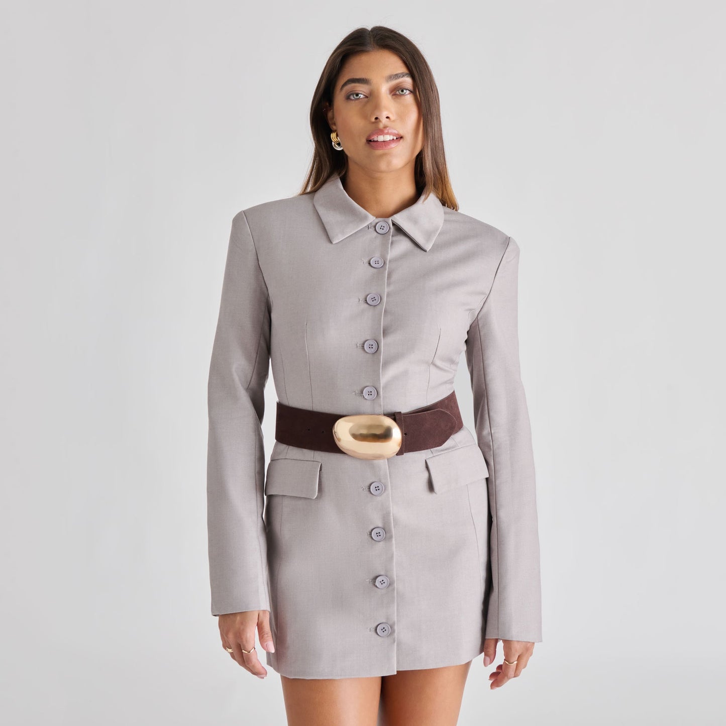 Dolce Vita Bubble Mahogany Gold Buckle Belt