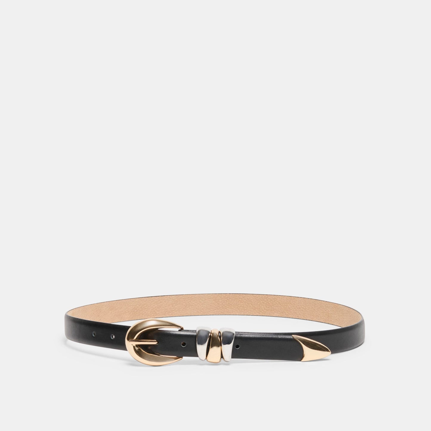 Dolce Vita Mixed Metal Black Buckle Belt