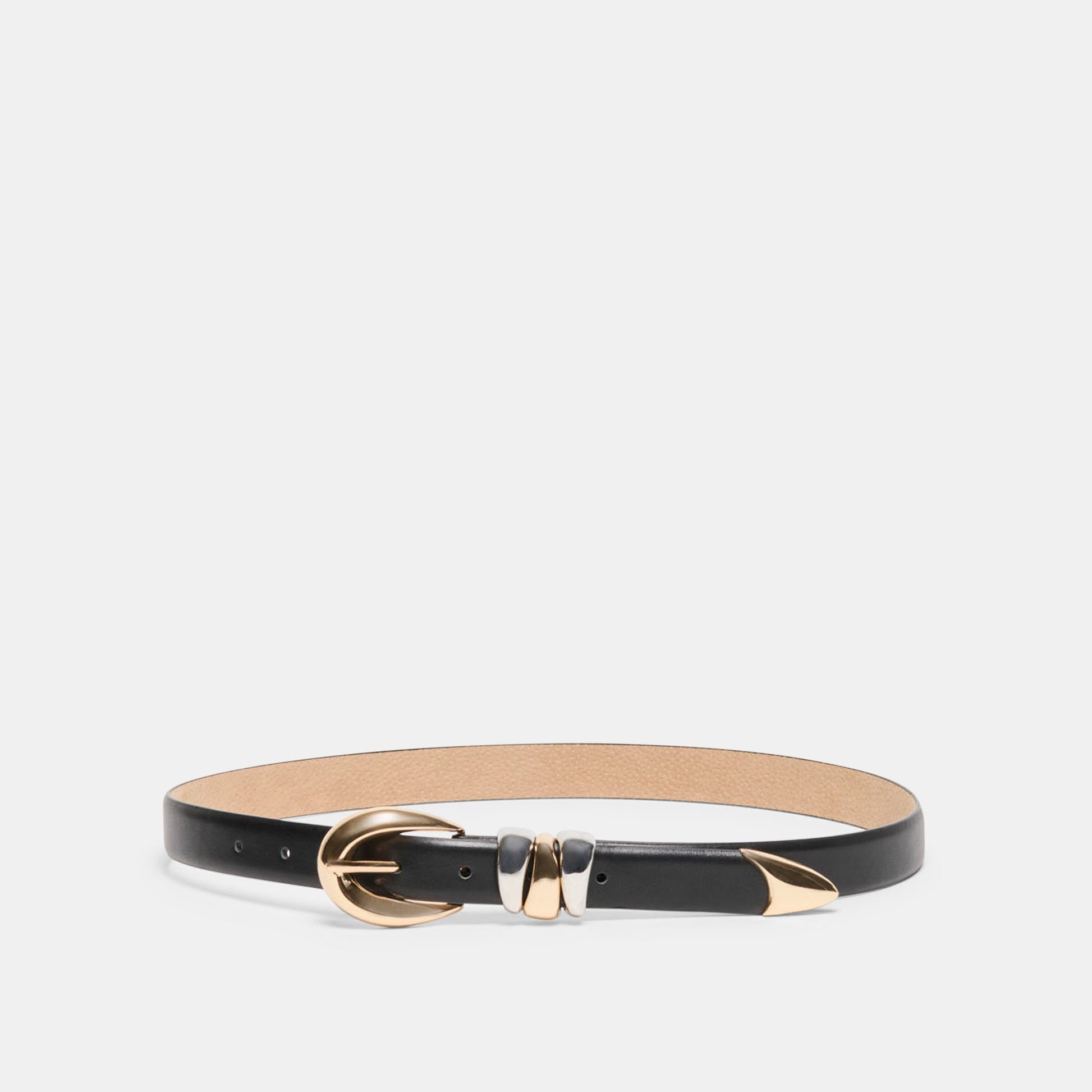 Dolce Vita Mixed Metal Black Buckle Belt