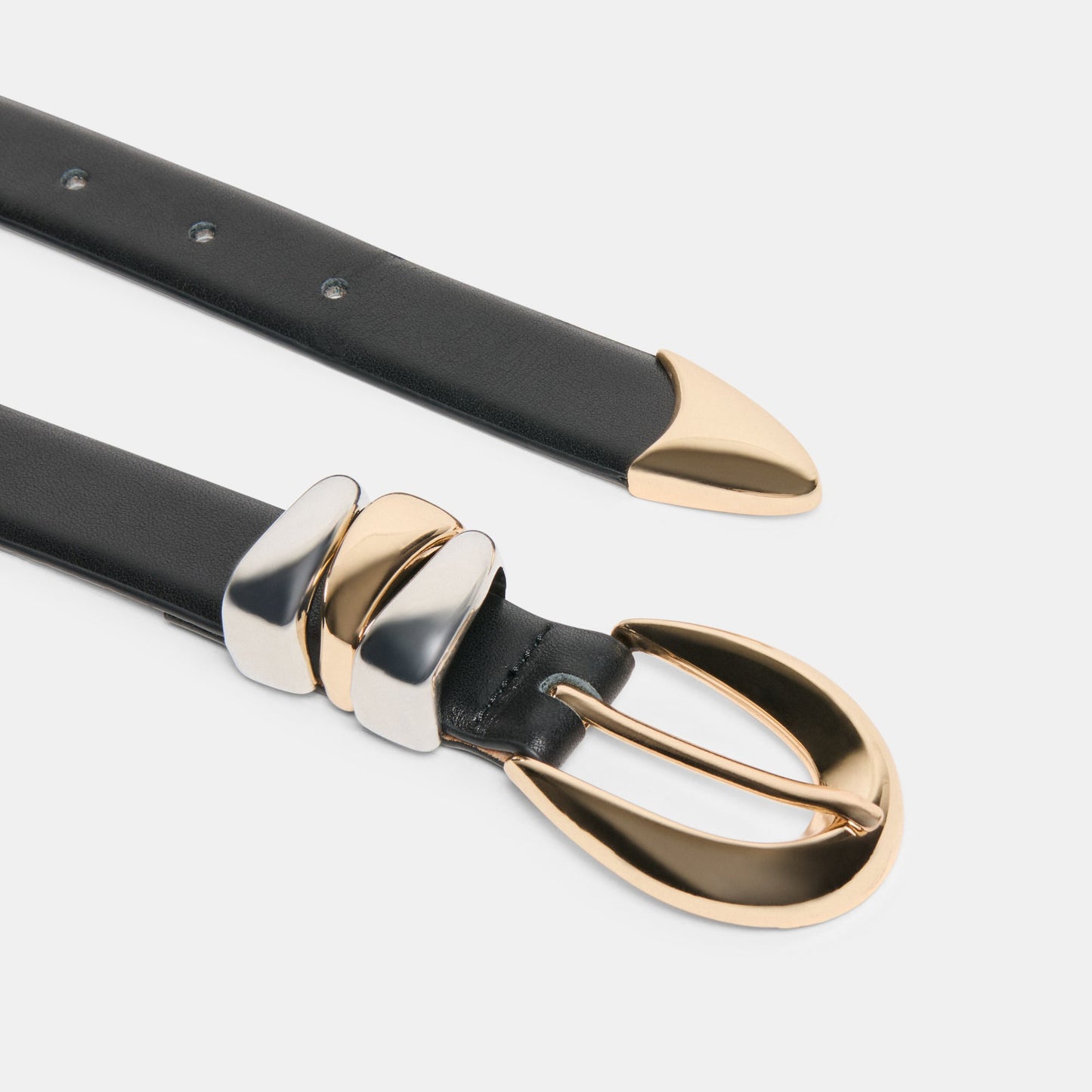 Dolce Vita Mixed Metal Black Buckle Belt