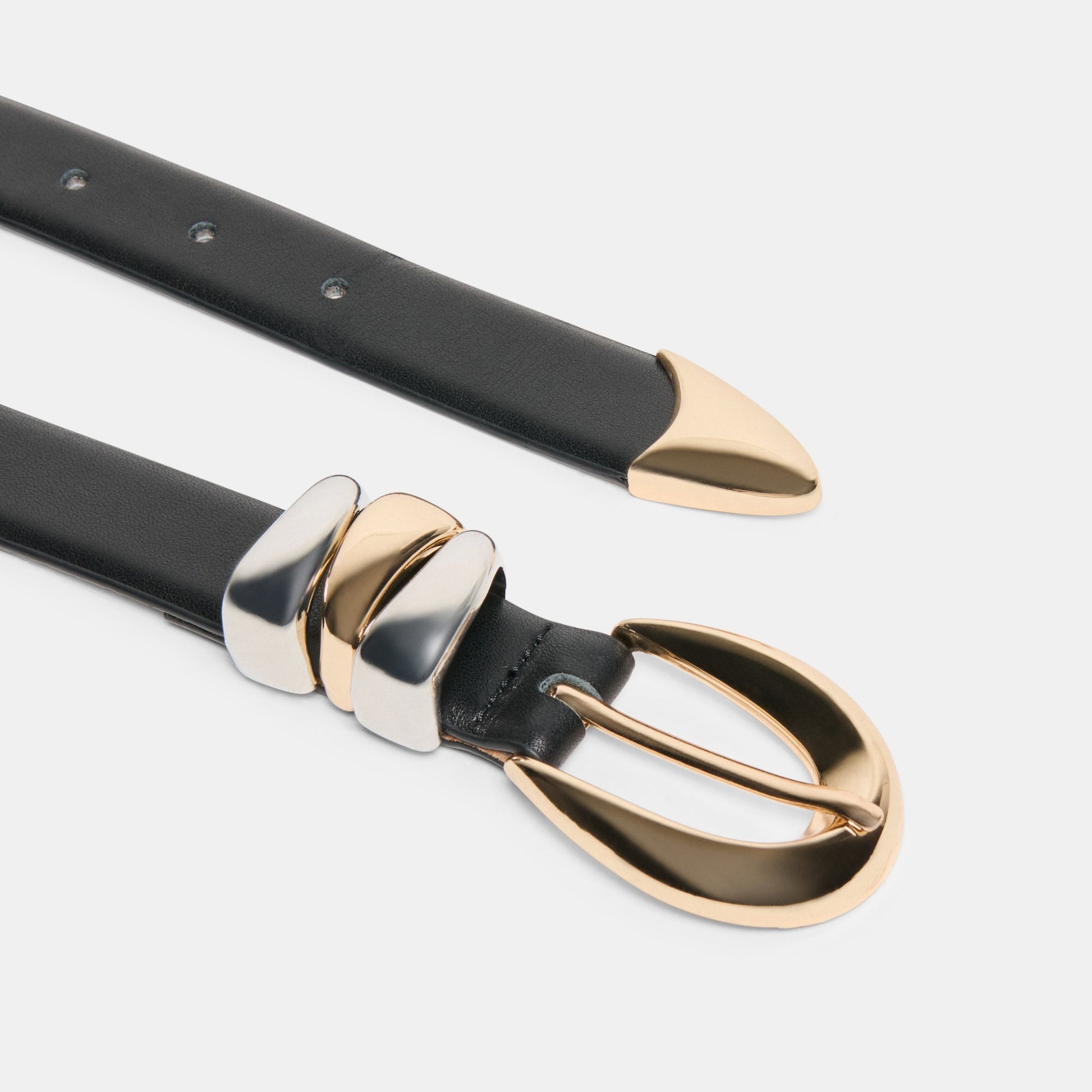 Dolce Vita Mixed Metal Black Buckle Belt