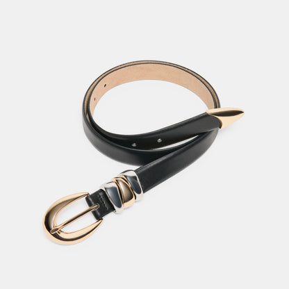 Dolce Vita Mixed Metal Black Buckle Belt