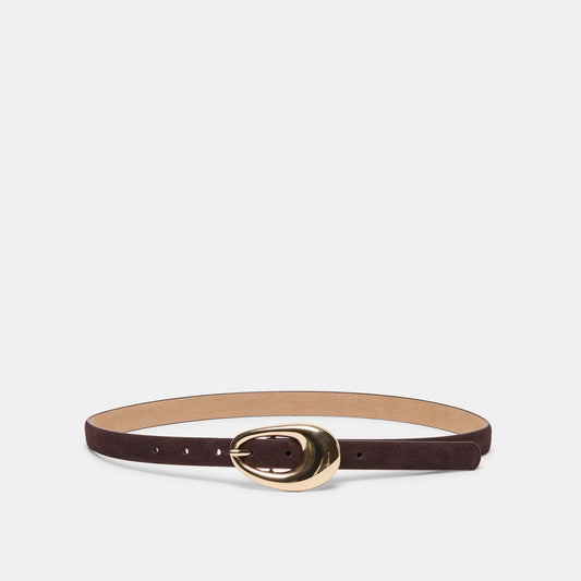Dolce Vita Organic Oval Mahogany Gold Buckle Belt