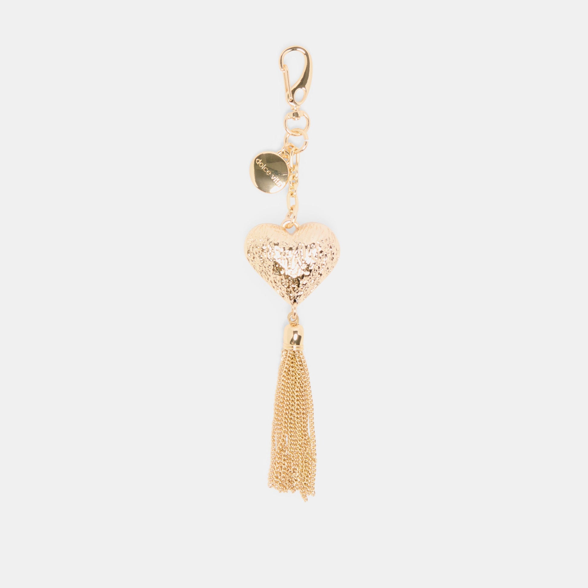 Dolce Vita Heart Tassel Gold Bag Charm