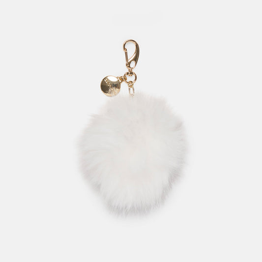 Dolce Vita Pom Pom White Plush Bag Charm