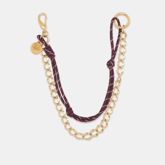 Dolce Vita Rope + Chain Burgundy Multi Bag Charm