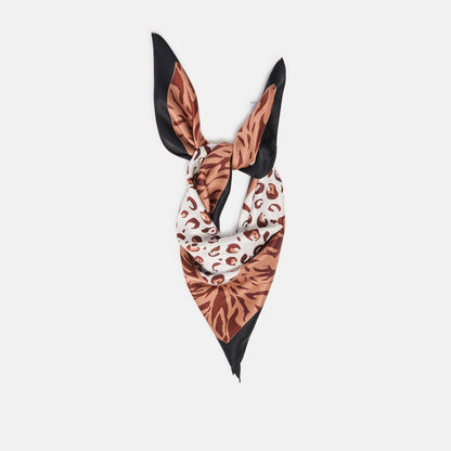 Dolce Vita Animal Print Brown Multi Silk Scarf