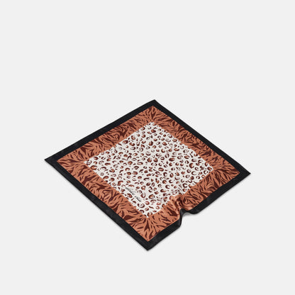 Dolce Vita Animal Print Brown Multi Silk Scarf