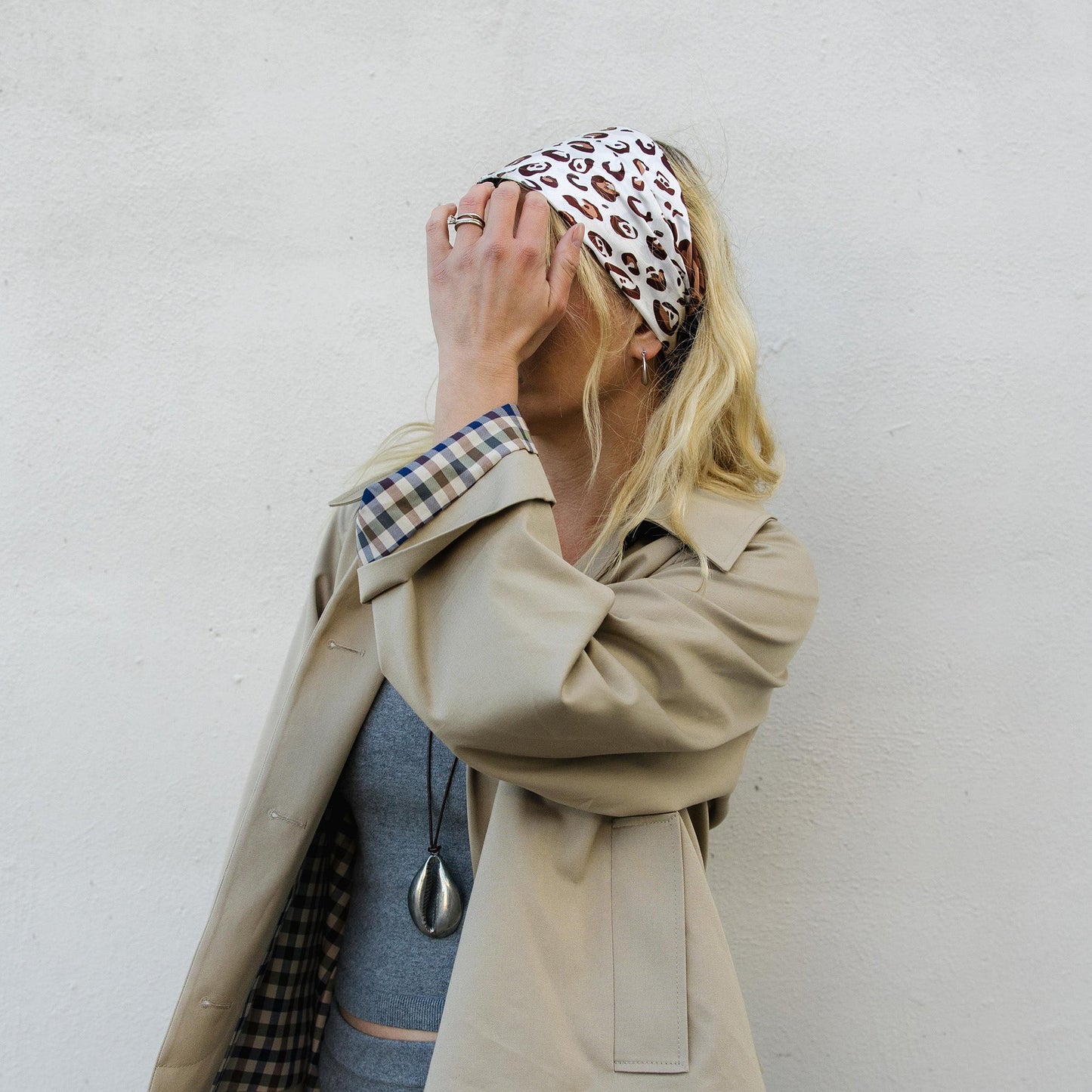 Dolce Vita Animal Print Brown Multi Silk Scarf