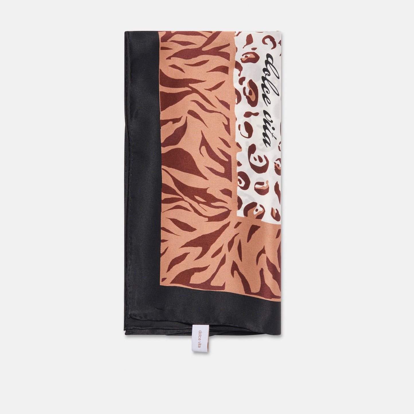 Dolce Vita Animal Print Brown Multi Silk Scarf