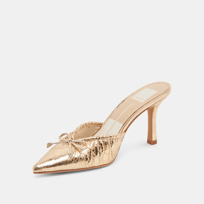 Dolce Vita KAIRI HEELS GOLD DISTRESSED LEATHER