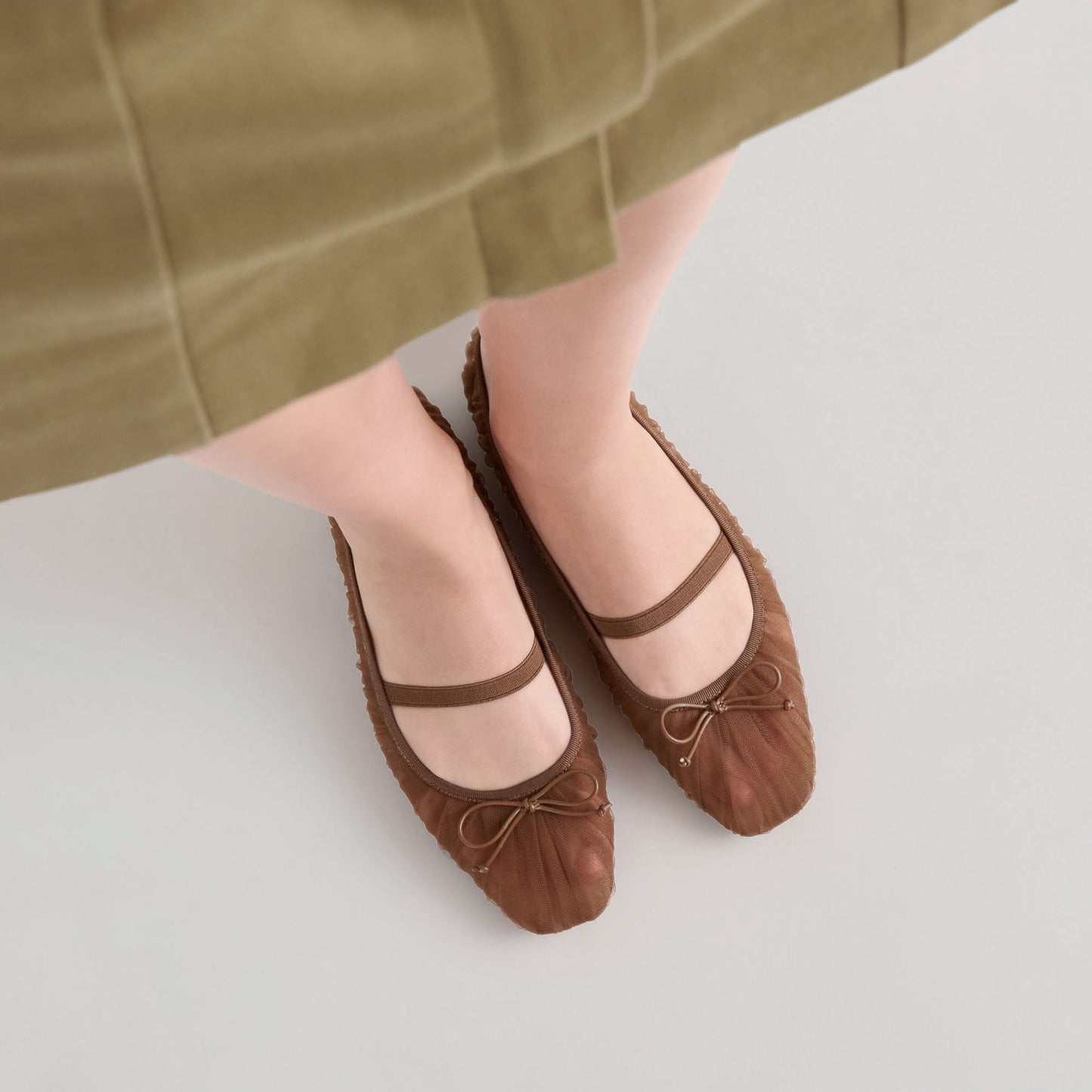Dolce Vita Raeven Mid Brown Tulle Ballet Flats