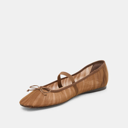 Dolce Vita Raeven Mid Brown Tulle Ballet Flats