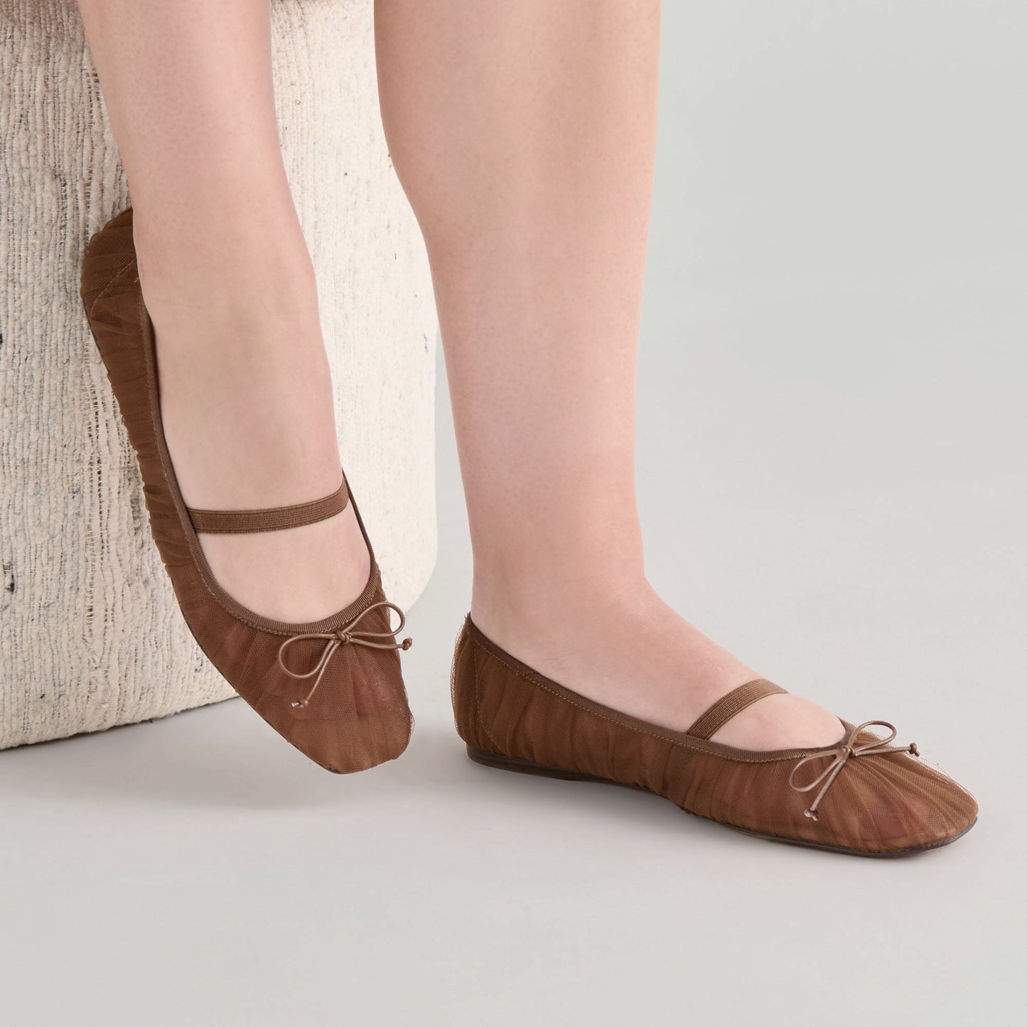 Dolce Vita Raeven Mid Brown Tulle Ballet Flats