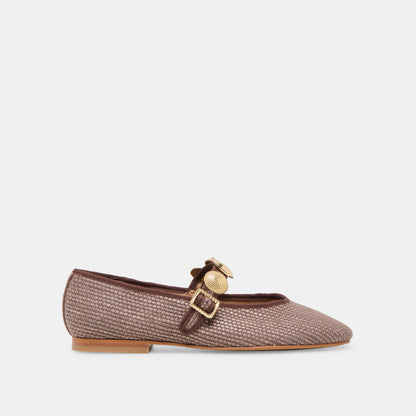 Dolce Vita RELAN BALLET FLATS WALNUT RAFFIA