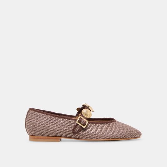 Dolce Vita RELAN BALLET FLATS WALNUT RAFFIA