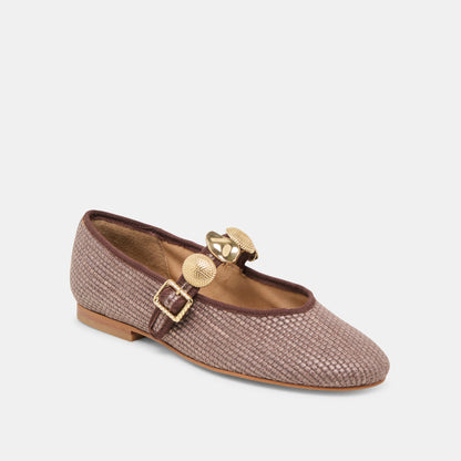 Dolce Vita RELAN BALLET FLATS WALNUT RAFFIA