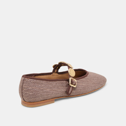 Dolce Vita RELAN BALLET FLATS WALNUT RAFFIA