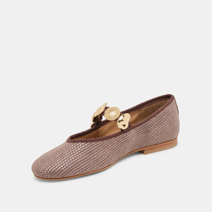 Dolce Vita RELAN BALLET FLATS WALNUT RAFFIA