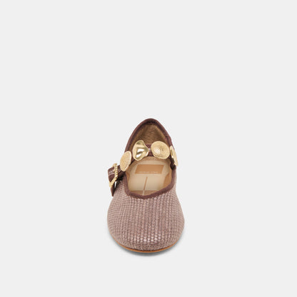 Dolce Vita RELAN BALLET FLATS WALNUT RAFFIA