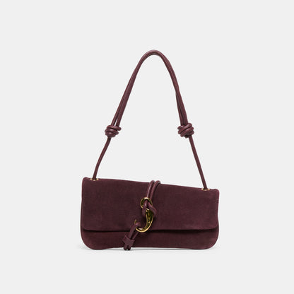 Dolce Vita Alice Burgundy Suede Shoulder Bag