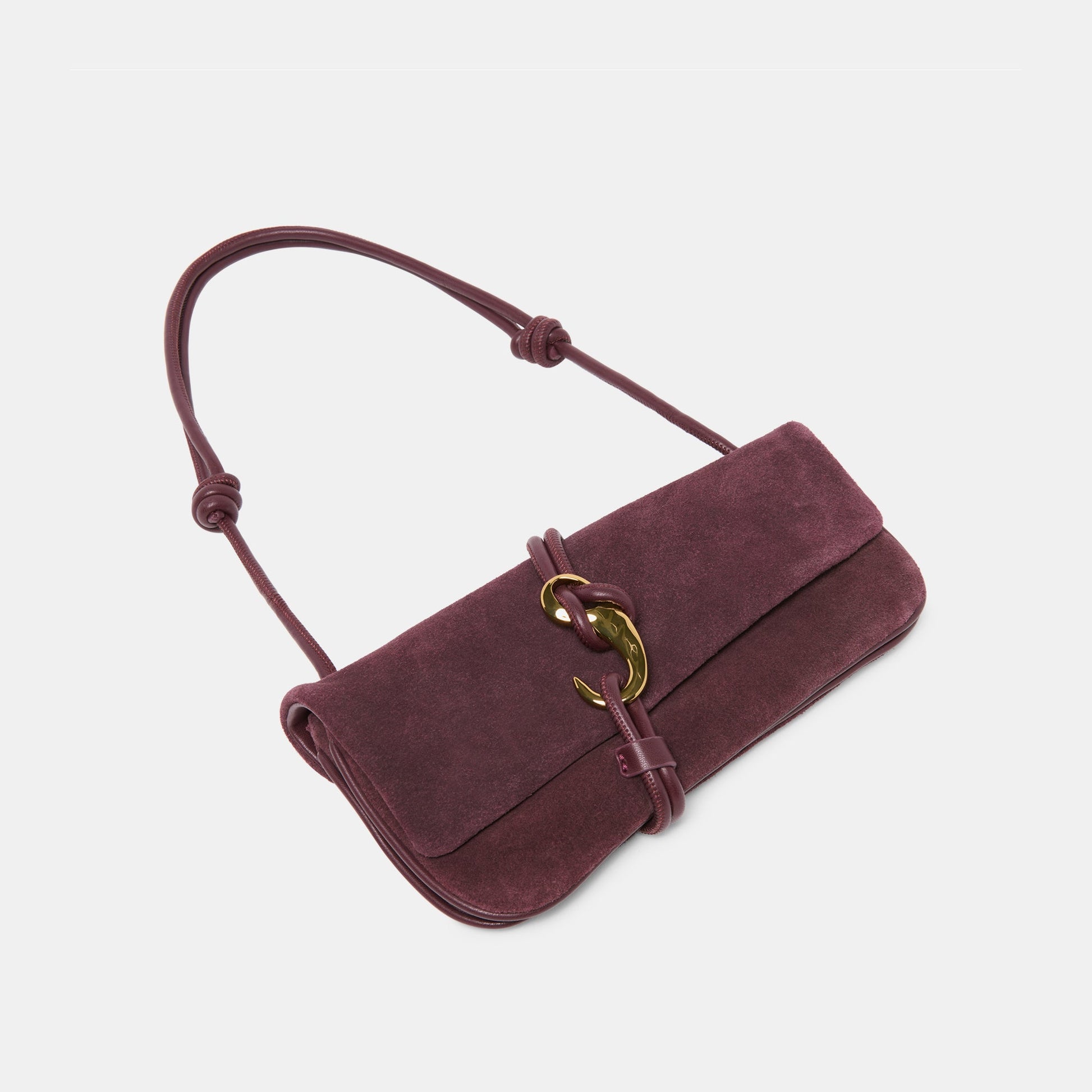 Dolce Vita Alice Burgundy Suede Shoulder Bag