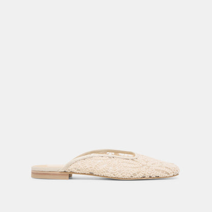Dolce Vita Aubrie Ivory Macrame Mesh Flats