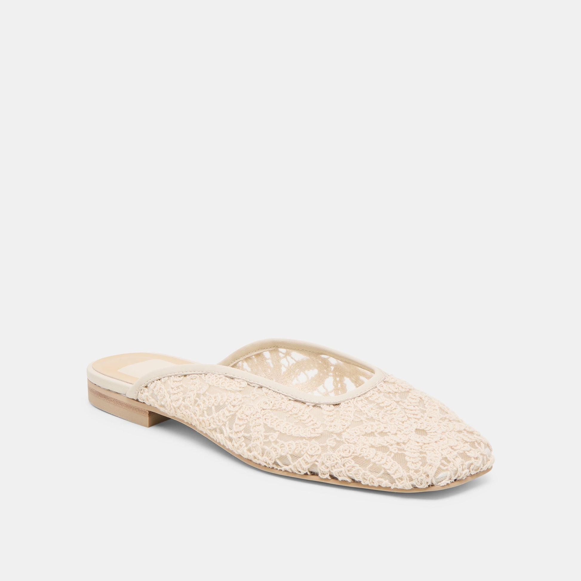 Dolce Vita Aubrie Ivory Macrame Mesh Flats