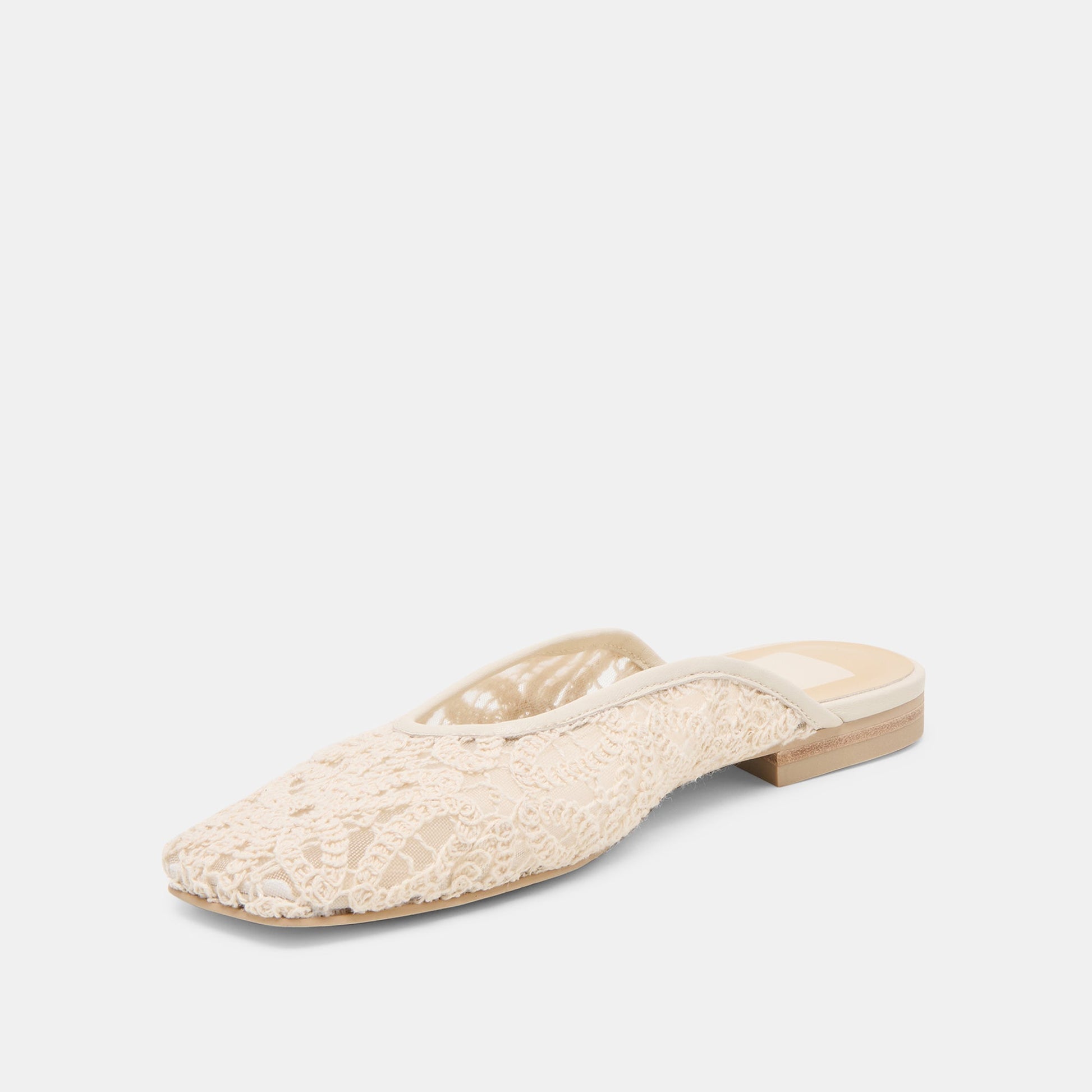 Dolce Vita Aubrie Ivory Macrame Mesh Flats