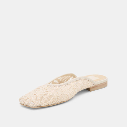 Dolce Vita Aubrie Ivory Macrame Mesh Flats