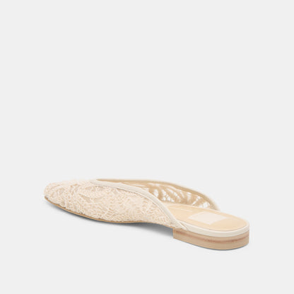 Dolce Vita Aubrie Ivory Macrame Mesh Flats