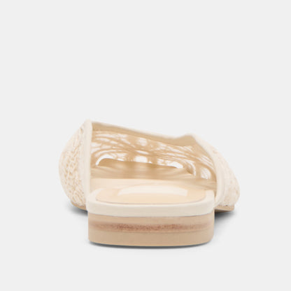 Dolce Vita Aubrie Ivory Macrame Mesh Flats