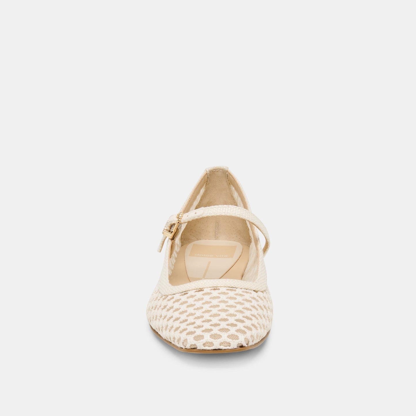 Dolce Vita Reyes White Woven Raffia Ballet Flats
