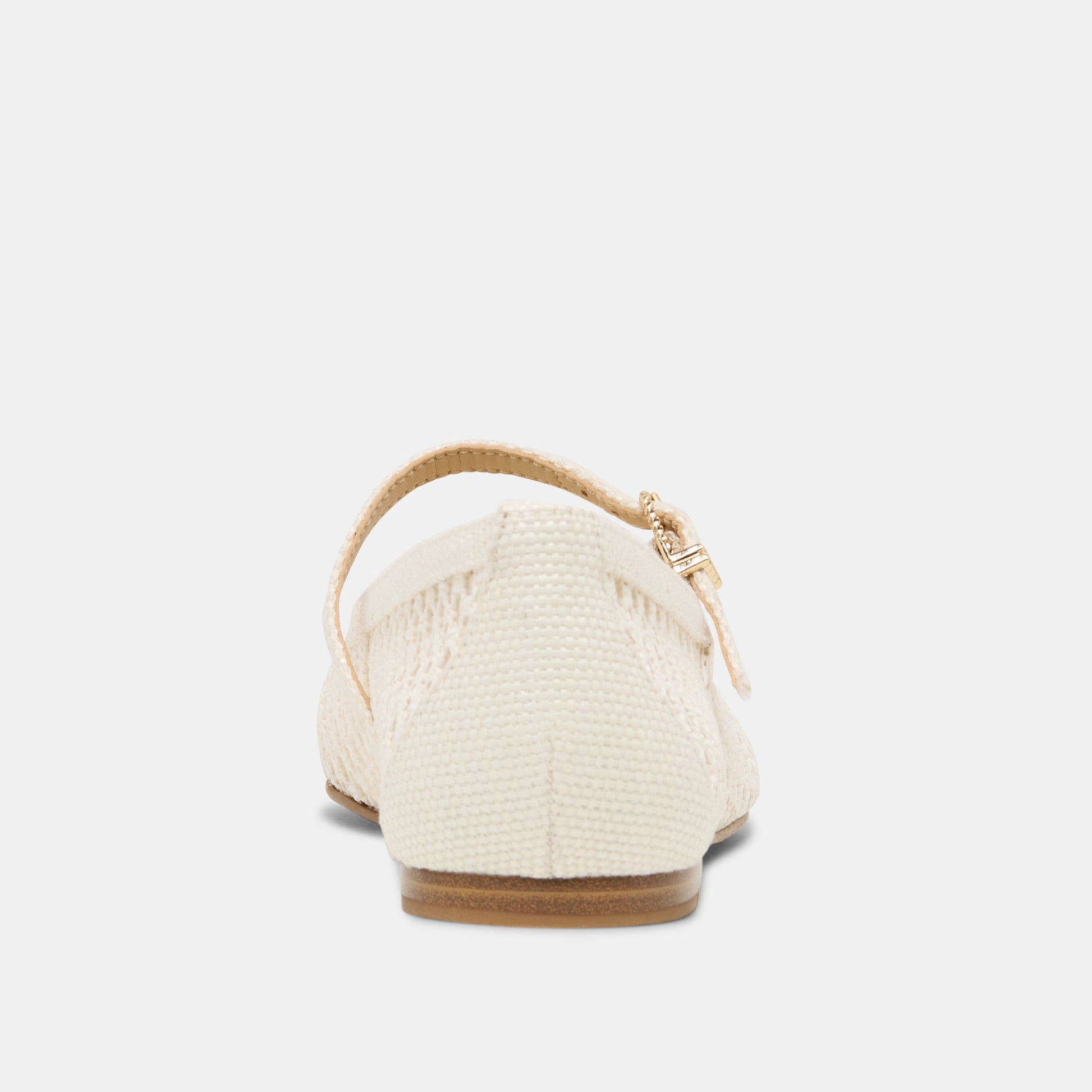 Dolce Vita Reyes White Woven Raffia Ballet Flats